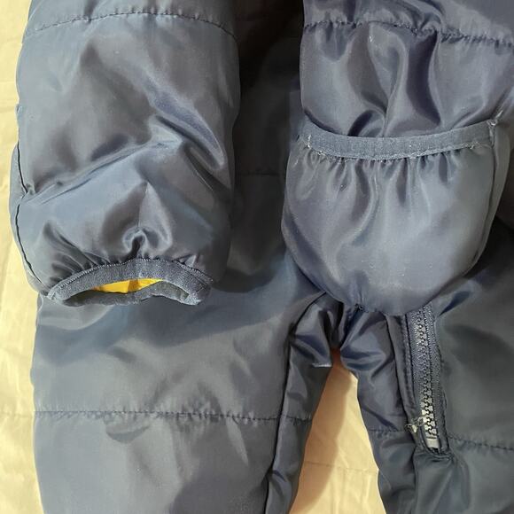 Baby Xtreme Snowsuit Size 9-12 Months Blue Yellow Fleece Lined Full Zip Infant - Picture 4 of 8